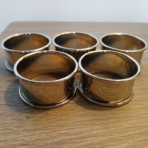 Silver Chrome Napkin Rings Set of 5
